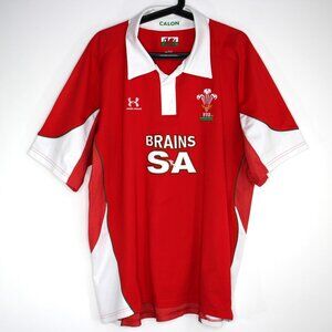 Under Armour Mens 2XL WRU Calon Brains SA Rugby Jersey Shirt N1390